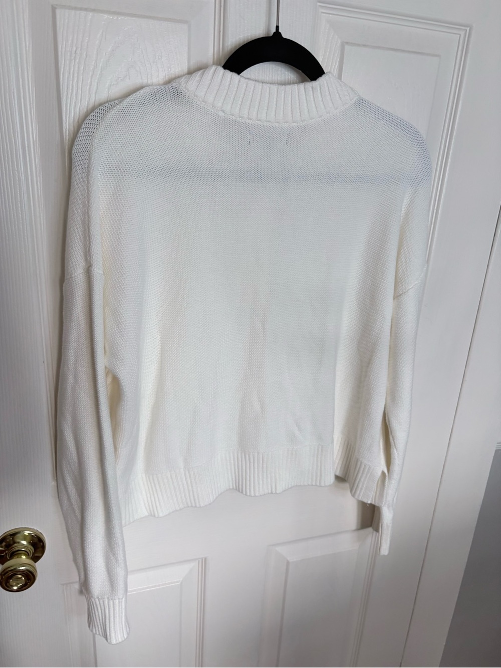 Quince 100% Organic Cotton Cropped Cardigan Sweater Ivory Medium - Picture 7 of 10